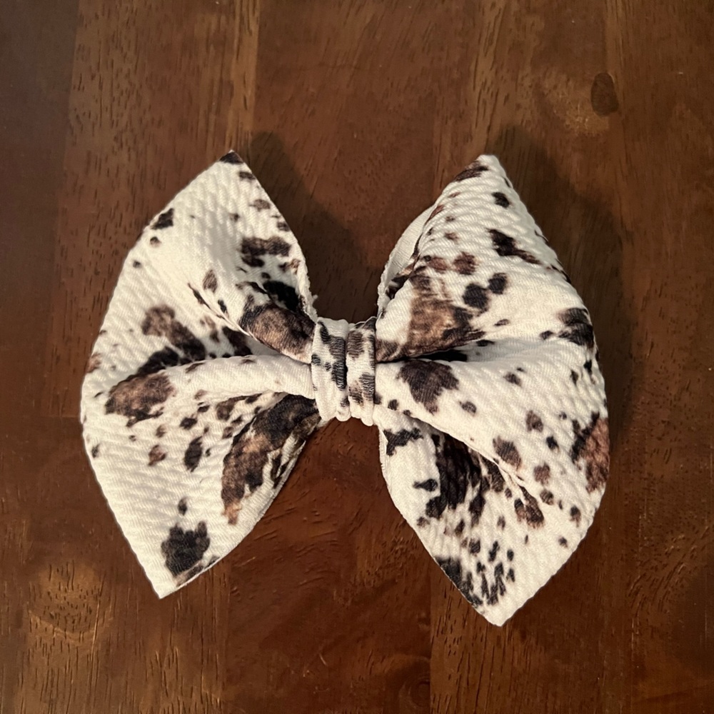 Cow print bow